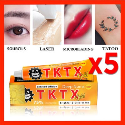 ✅ Notre CRÈME ANESTHÉSIQUE la plus PUISSANTE TKTX 75% 🤩 Pack 5 – Offre Limitée